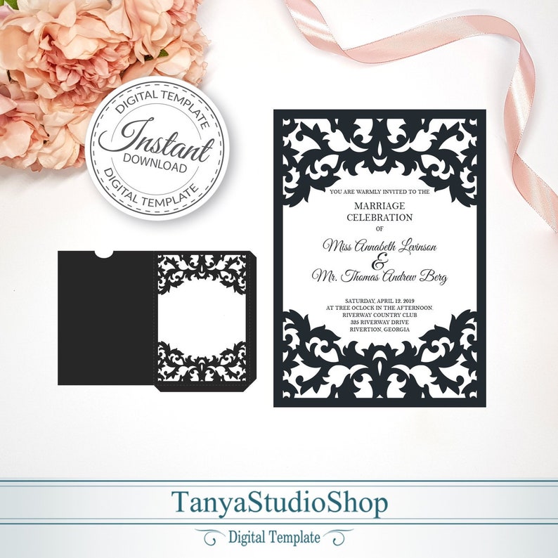 5x7'' invitation template SVG ai CRD eps pdf Etsy