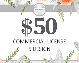 COMMERCIAL LICENSE For 5 Digital Product Design - For One Person or Company - Unlimited use