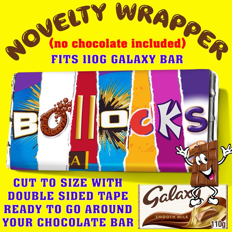 BOLLOCKS Chocolate Bar Wrapper Joke Funny Rude Gift Birthday Etsy