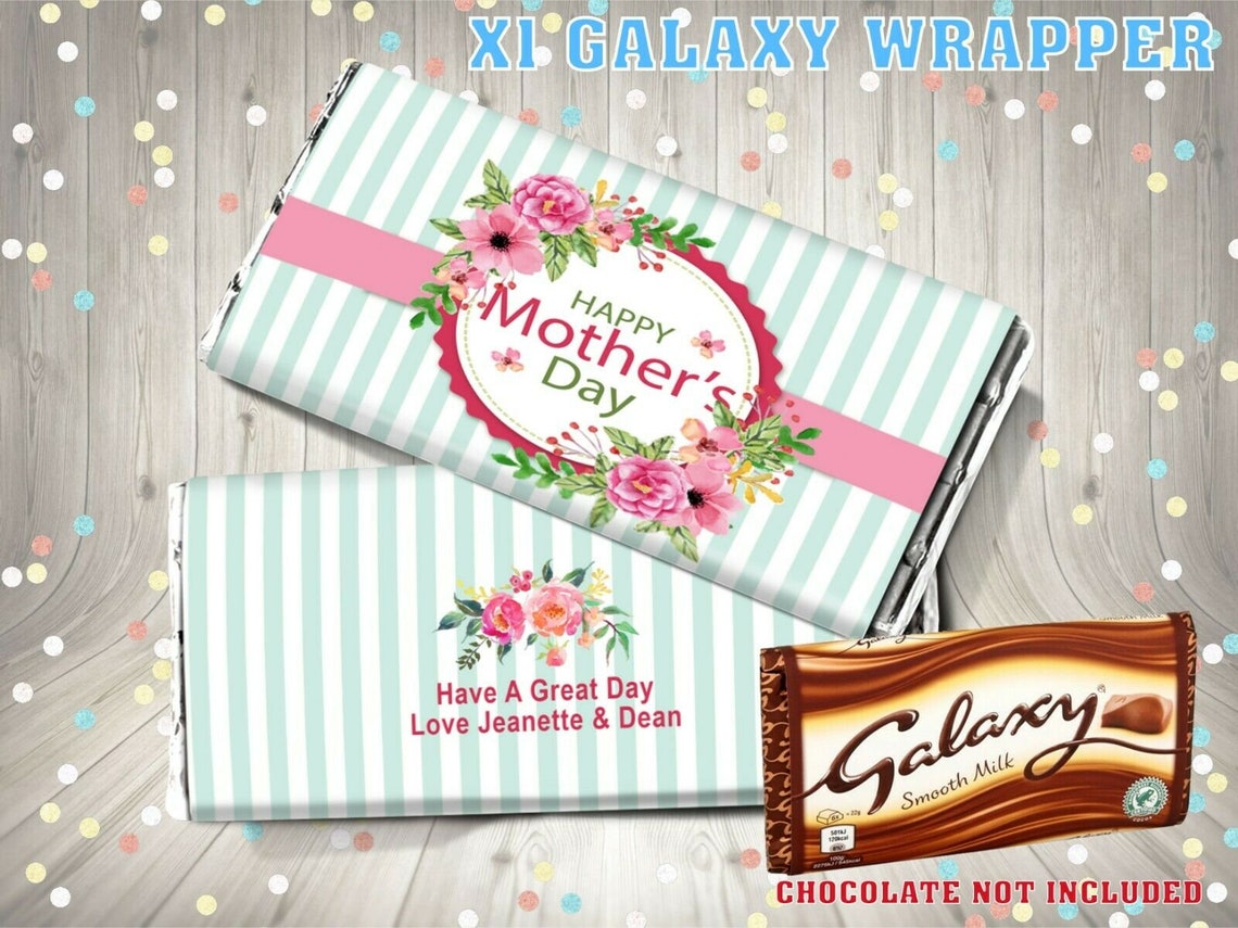 Personalised Mothers Day Chocolate Bar Wrapper Fits Galaxy Etsy