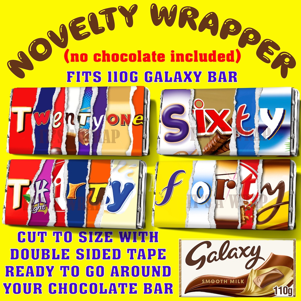 AGE Chocolate Bar Wrapper Novelty Joke Funny Gift Birthday Etsy