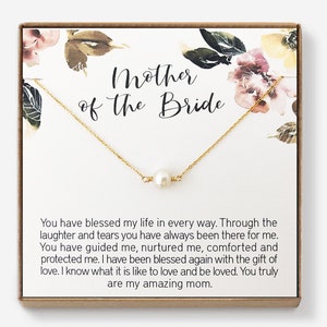Cadeau de mère en droit, collier de perle réelle, perle simple, bijoux de perle de solitaire, cadeau de mariage pour maman, cadeau de mère de la mariée de la fille
