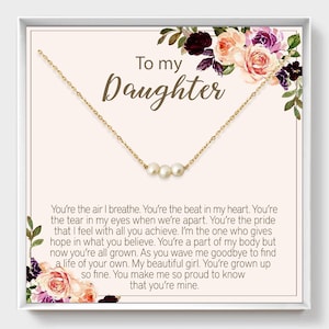 Gift For Daughter In Law, Dainty Freshwater Pearl, Daughter-In-Law, Three Pearl Necklace, Wedding Jewelry, Christmas Present Ideas, Birthday