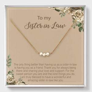 Sister In Law Necklace, Gift For Sister Birthday, Expecting Mom, Best Friend, Freshwater Pearl, Sterling Silver, Graduation Gift, Bride