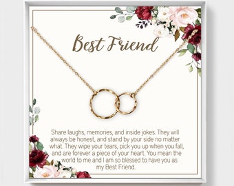 Gift For Best Friend, Unbiological Sister, Interlocking Circle Necklace, Other Sister, Bonus Sister, Wedding, Birthday Gift Idea