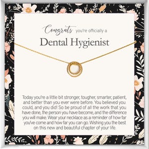 Dental hygienist gift, college grad gift, new grad infinity necklace, dental assistant gift, ring circle jewelry, thank you gift