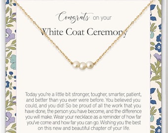 White coat ceremony graduation gift, college graduation, for new grad, necklace jewelry, circle ring necklace, gold, sterling silver