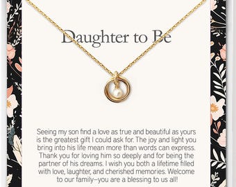 Bonus daughter necklace, gift for daughter from mom, interlocking necklace, stepdaughter, gold filled, sterling silver, birthday gift,