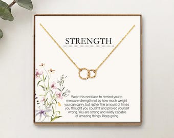 Strength necklace, encouragement gift, affirmation necklace, mental health, inspirational jewelry, inspirational quote, confidence
