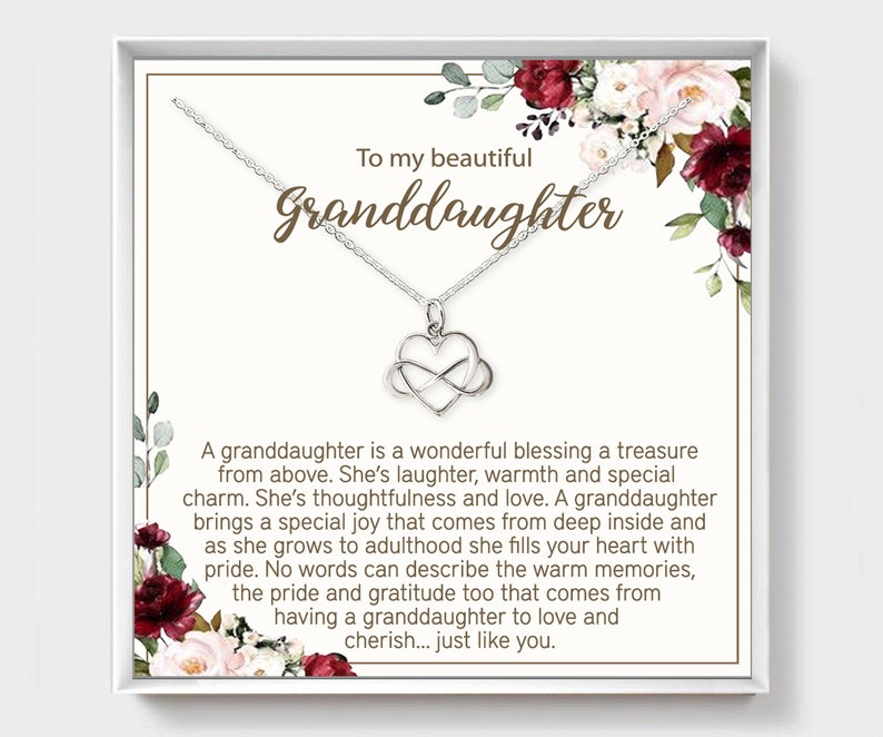 Graduation Gift 925 Silver Dainty And Petite Jewelry Infinity Heart Pendant Granddaughter Necklace Birthday Gift Wedding Shower