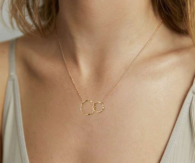 Wedding Gift For Best Friend Bonus Sister Other Sister Unbiological Sister Interlocking Circle Necklace Birthday Gift Idea