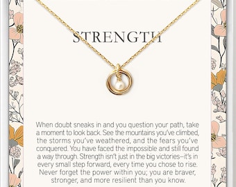 Strength necklace, encouragement gift, affirmation necklace, mental health, inspirational jewelry, inspirational quote, confidence
