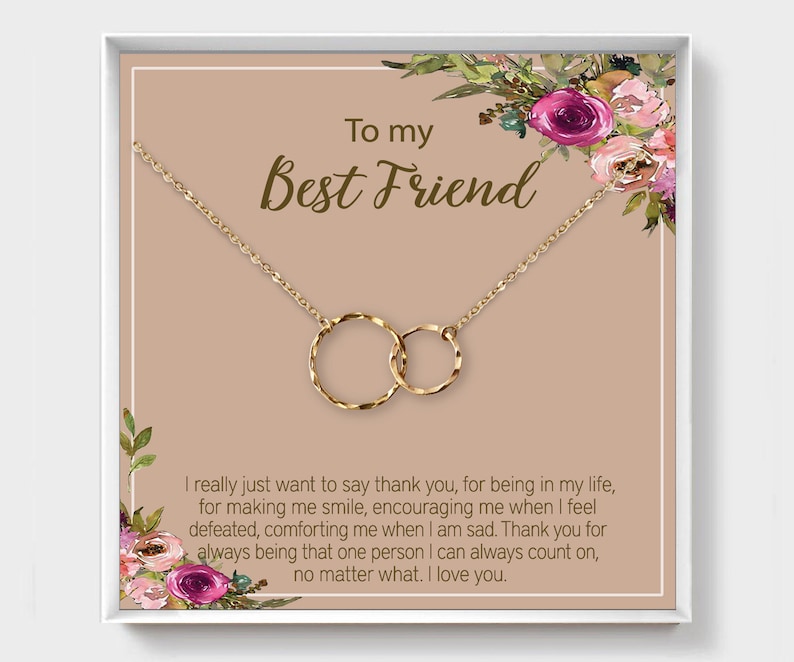 Wedding Gift For Best Friend Bonus Sister Other Sister Unbiological Sister Interlocking Circle Necklace Birthday Gift Idea