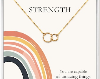 Strength necklace, encouragement gift, affirmation necklace, mental health, inspirational jewelry, inspirational quote, confidence