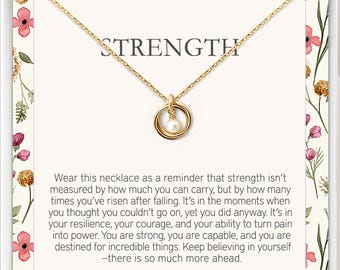 Strength necklace, encouragement gift, affirmation necklace, mental health, inspirational jewelry, inspirational quote, confidence