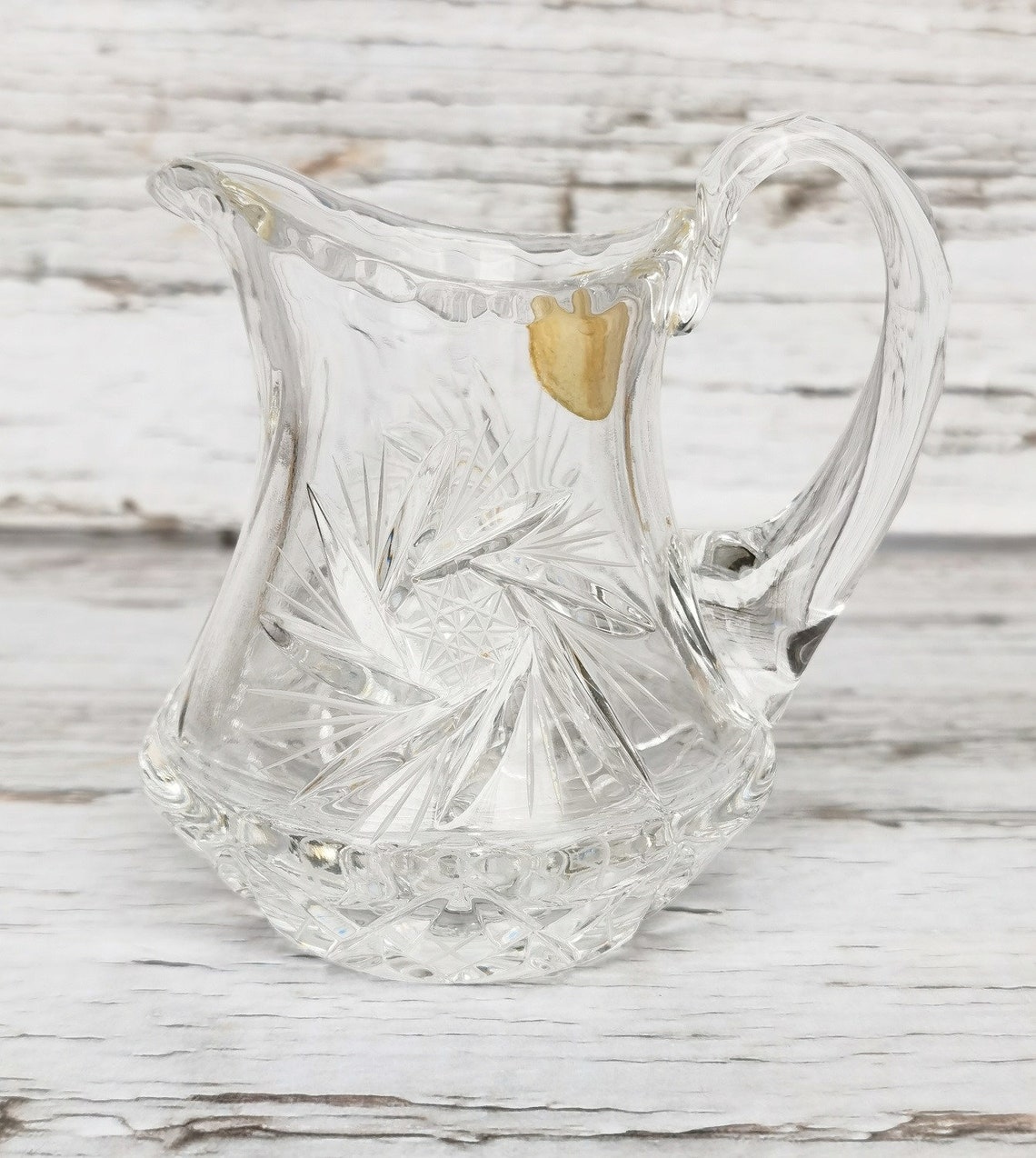 Hand Cut Lead Crystal Jug Vintage Czechoslovakia RTL Small Etsy