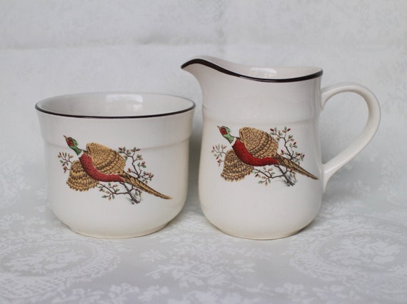 Irish Arklow Pheasant Set Ireland Arklow Creamer Jug And Open Etsy