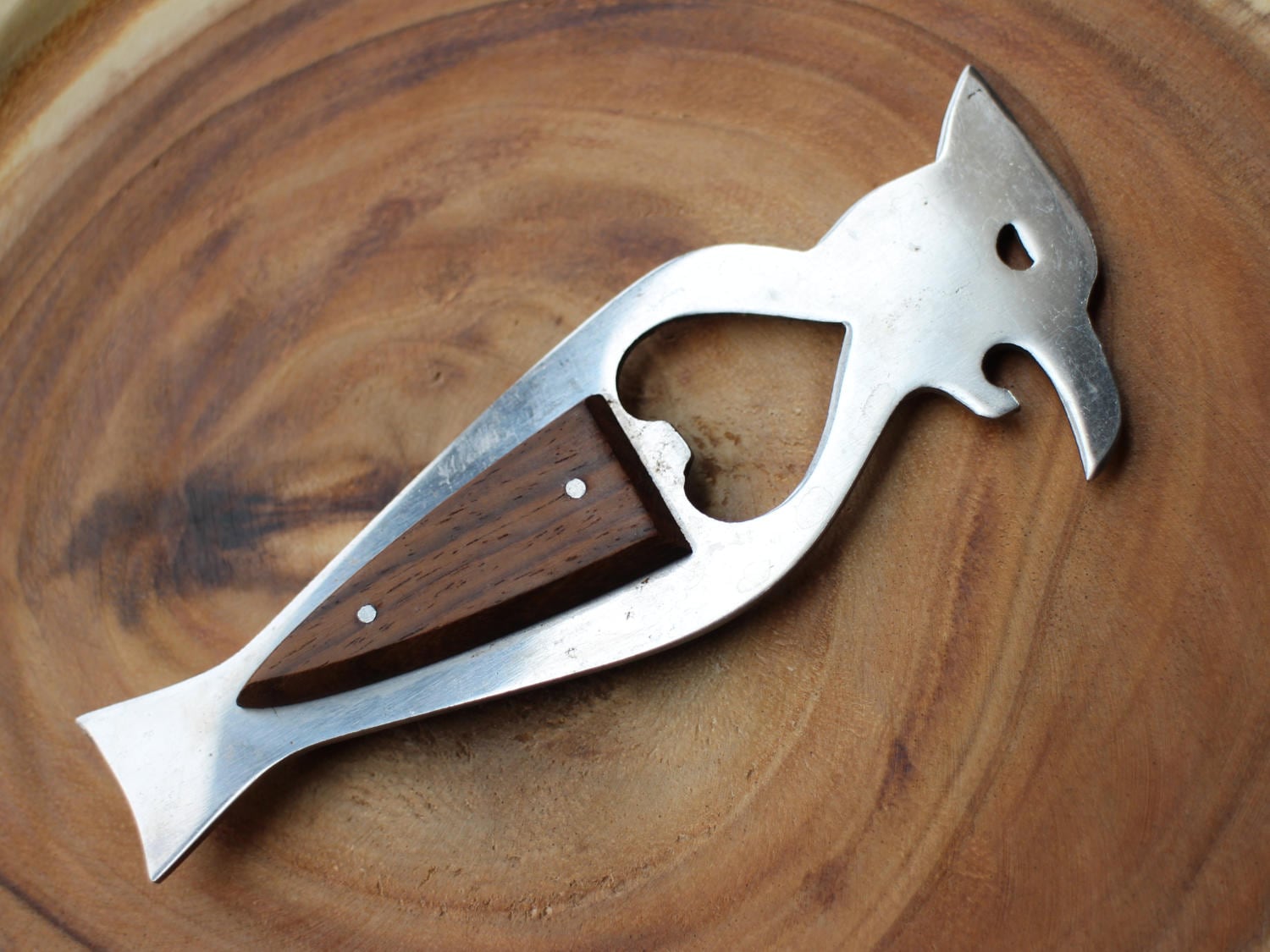 Japanese Bottle Opener Bird Shaped Wood and Stainless Steel Etsy