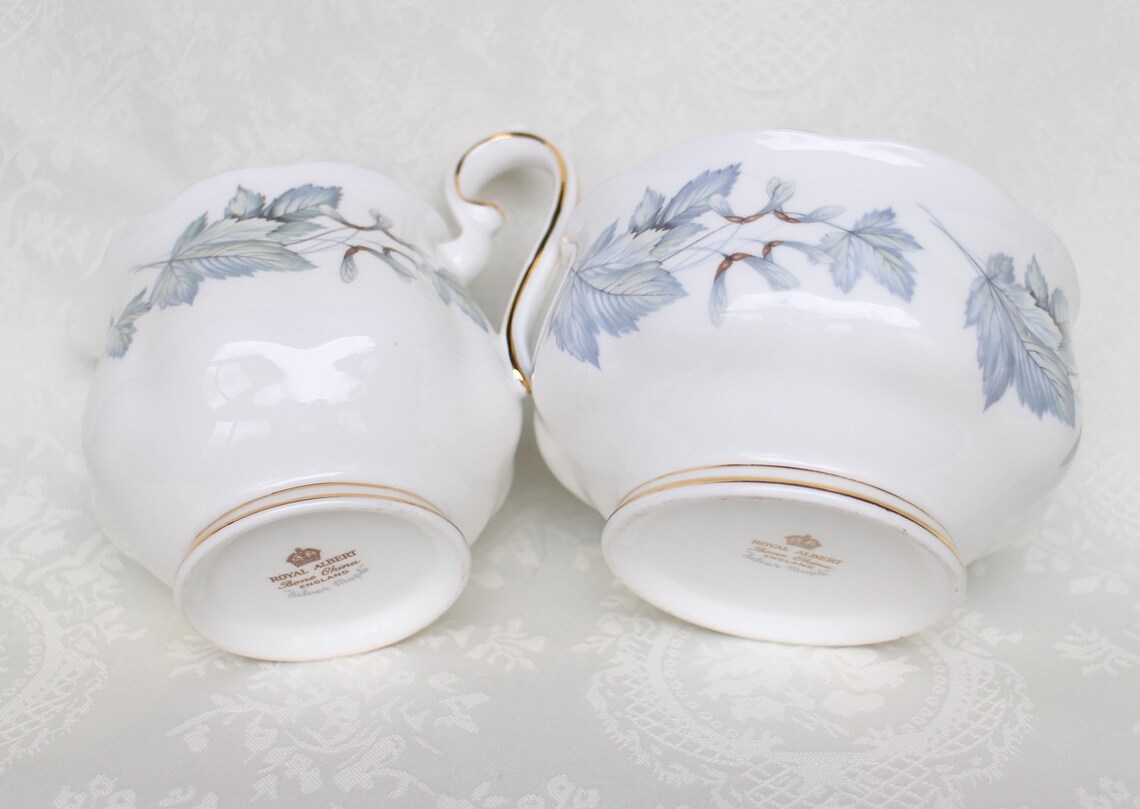 Large Silver Maple Royal Albert Cream Sugar Set Vintage Milk Etsy