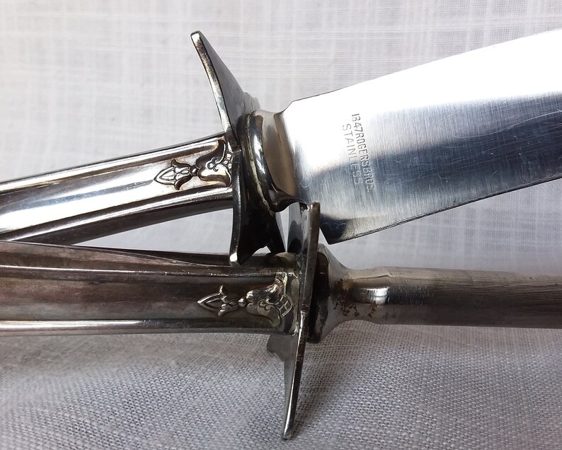 Rogers Carving Set Carving Knife & Sharpener Silver Plate Etsy