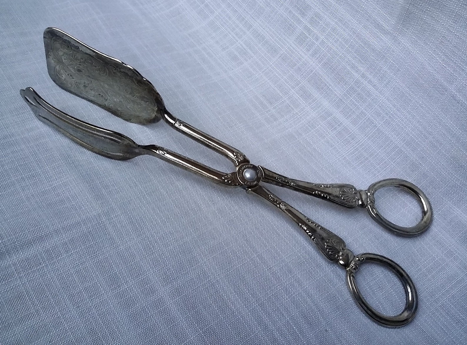 Vintage Italian Etched Pastry Tongs Silver Plate Cake Serving Etsy