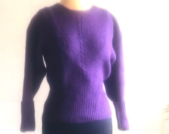 Purple Shetland Sweater crop fit / dolman sleeve