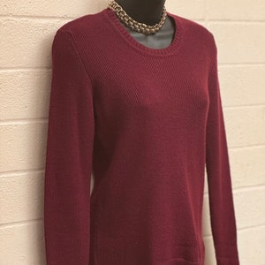 Fine Wool Crewneck Burgundy made in Spain
