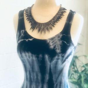 Indigo Tye Dye Maxi dress / Soprano / asymmetrical / glam image 1