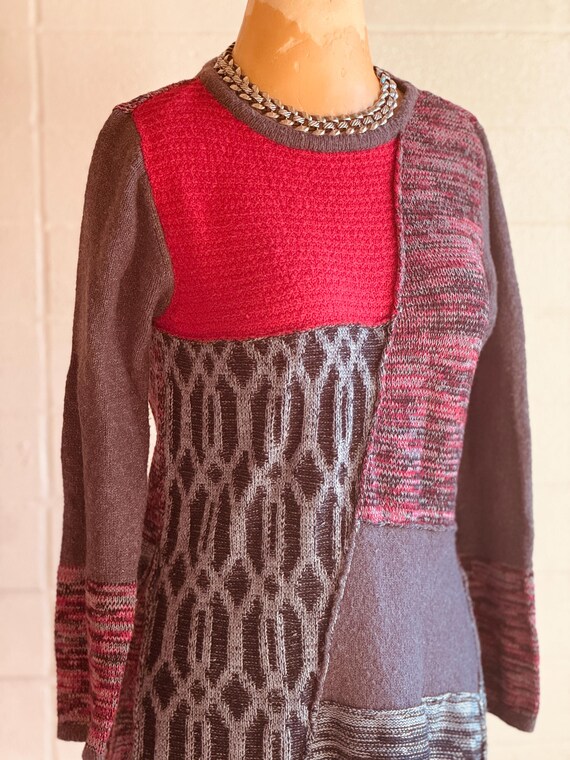 Colorblock Knit CottonTunic / loose fitting / var… - image 2