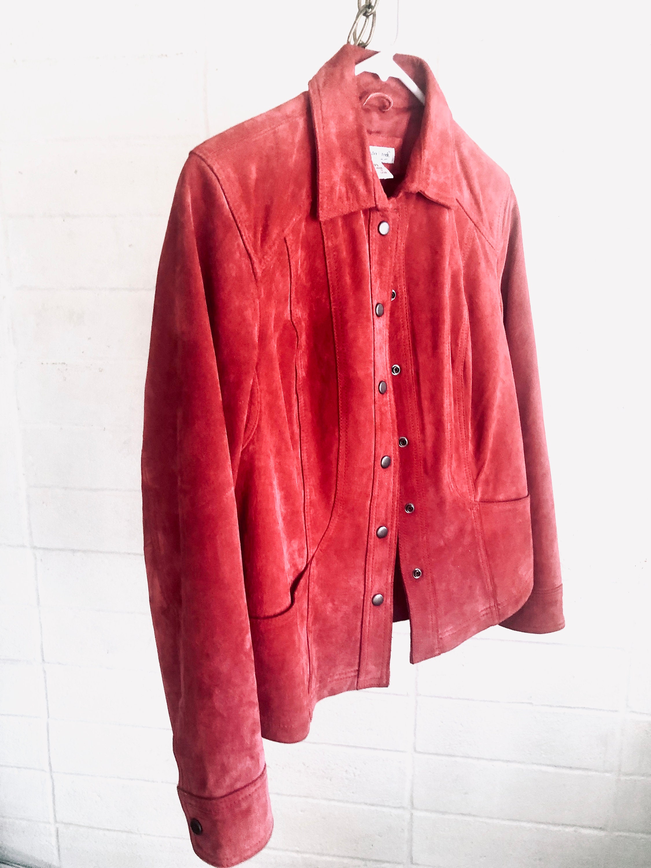 Red suede hotsell jacket mens