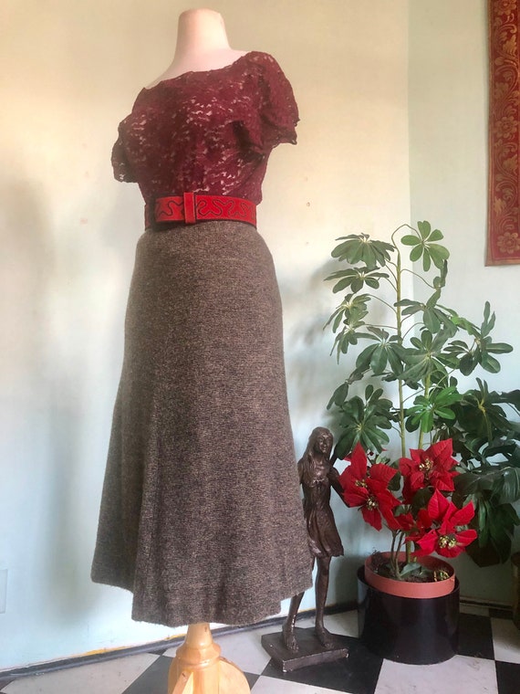 70s Italian Skirt Wool Mohair  / smooth  knit / s… - image 3