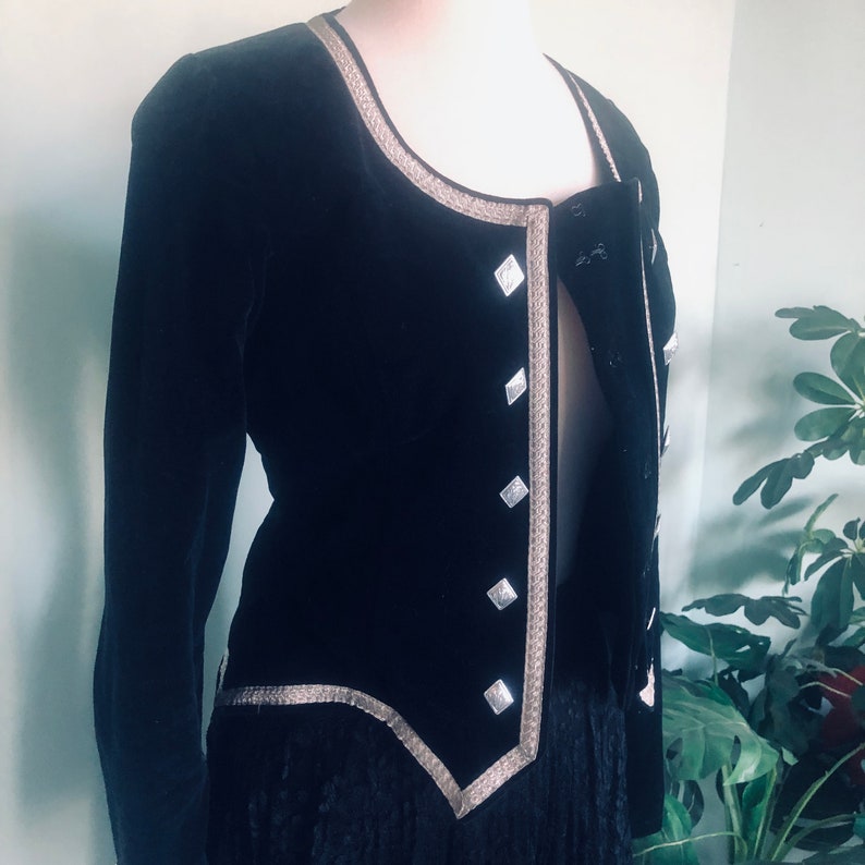 Velvet Princess Bolero 60s vintage mod black bolero glam