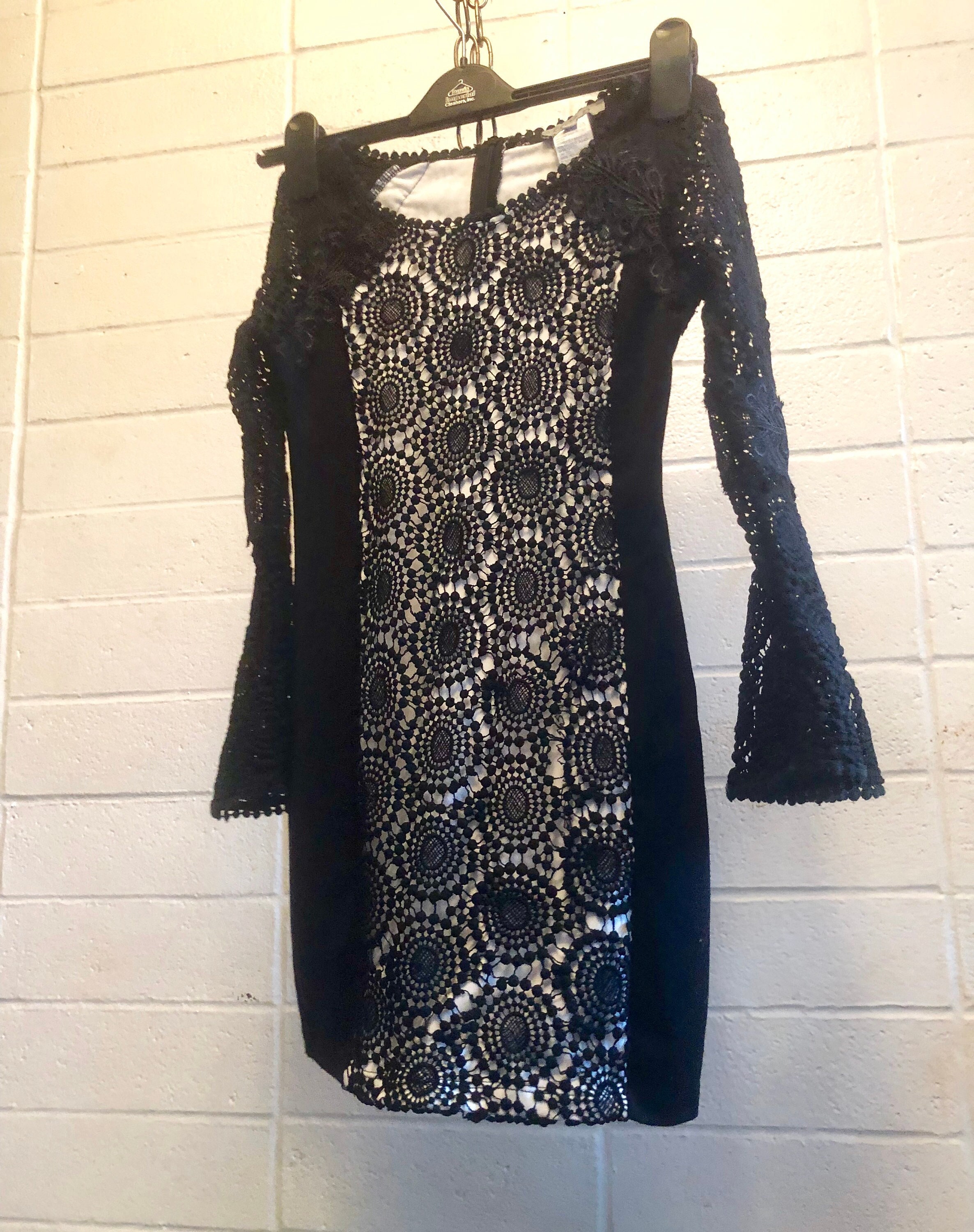 Lace Pixie Dress Bell Sleeves / Stretchy Black Mini Sheath / Girls Large - Etsy Lace Pixie Dress Bell Sleeves / Stretchy Black Mini Sheath / Girls Large - Etsy