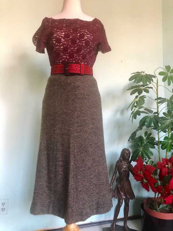 70s Italian Skirt Wool Mohair  / smooth  knit / s… - image 2