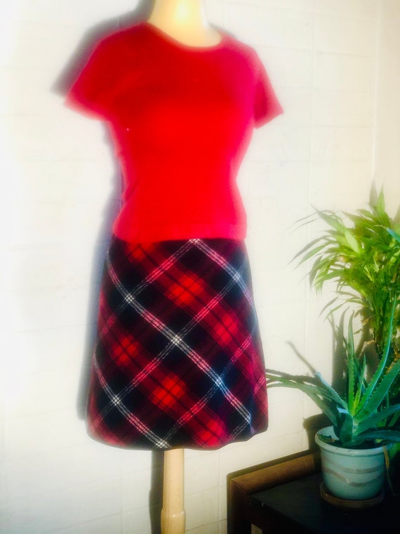 Tartan Plaid Mini Skirt hip warmer / boot skirt /… - image 2