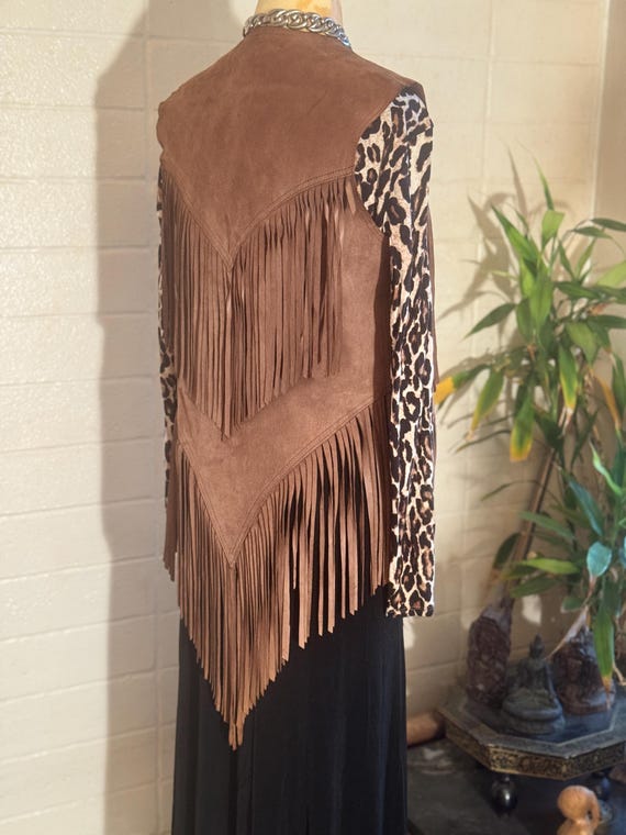 Fringe Leather Vest brown super smooth made in France