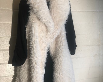 long fuzzy vest