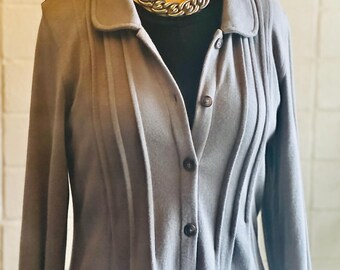 Cotton Tunic Jacket Taupe tapered gored fit made in India