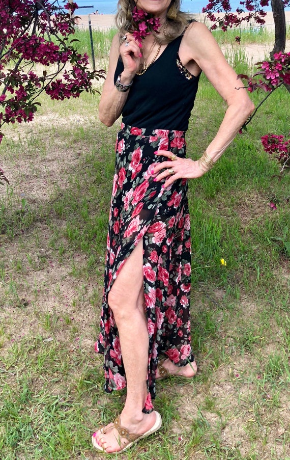 Black Rose Maxi Skirt