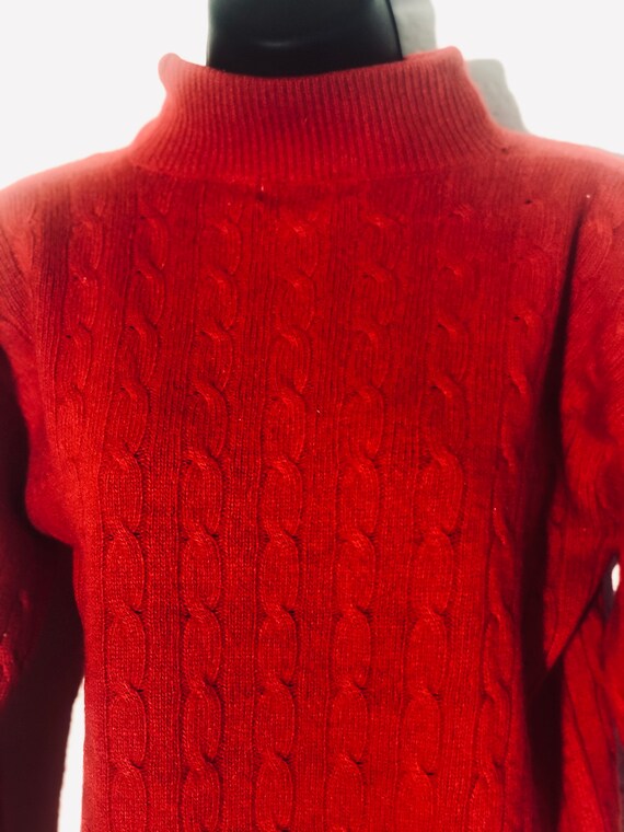 red mock turtleneck