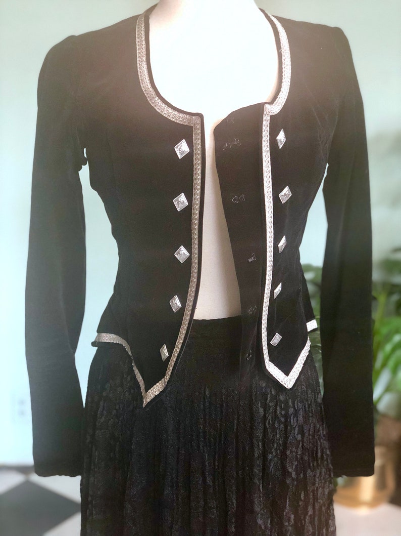 Velvet Princess Bolero 60s vintage mod black bolero glam