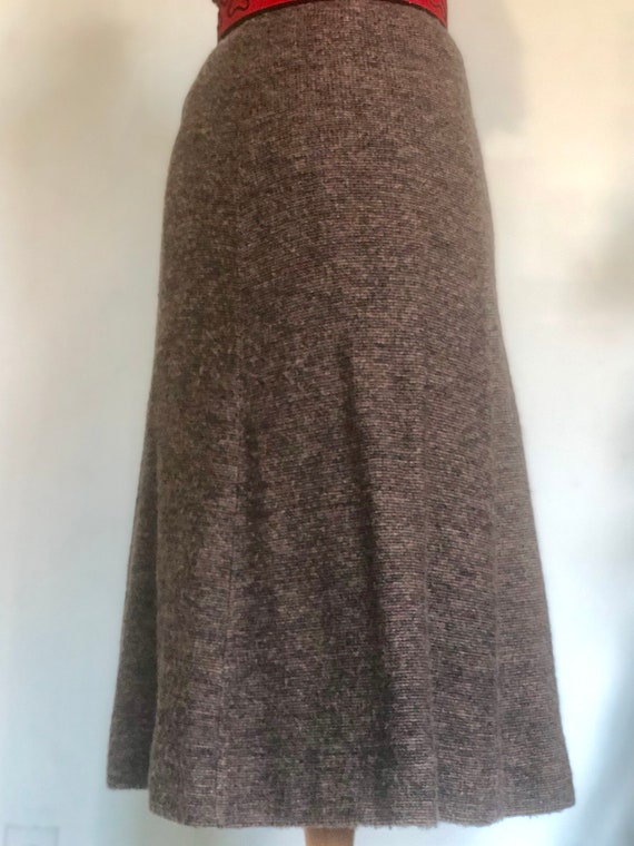 70s Italian Skirt Wool Mohair  / smooth  knit / s… - image 4