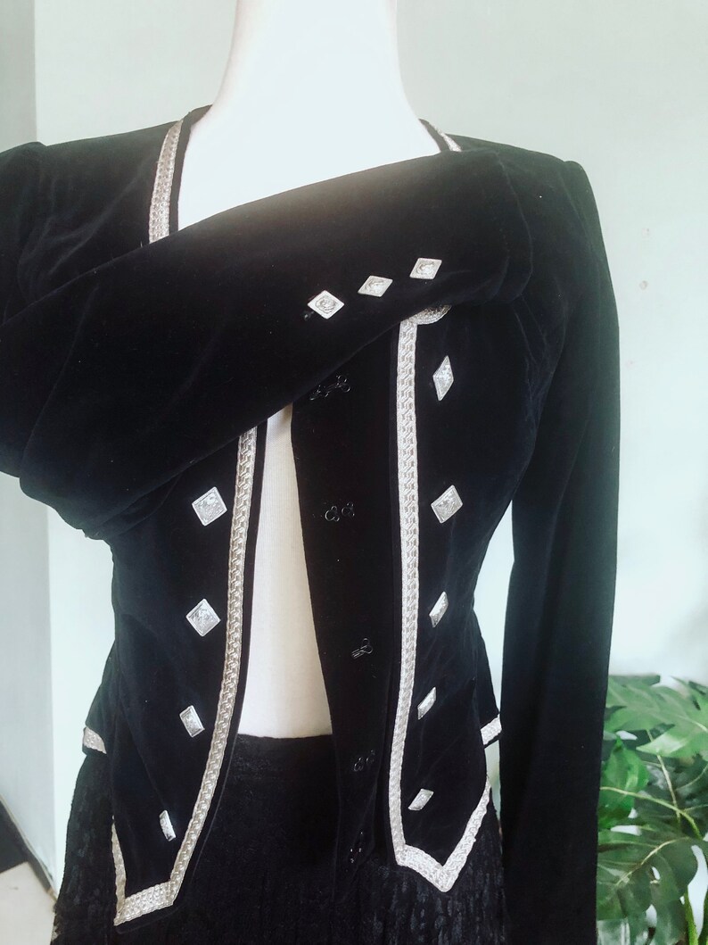 Velvet Princess Bolero 60s vintage mod black bolero glam