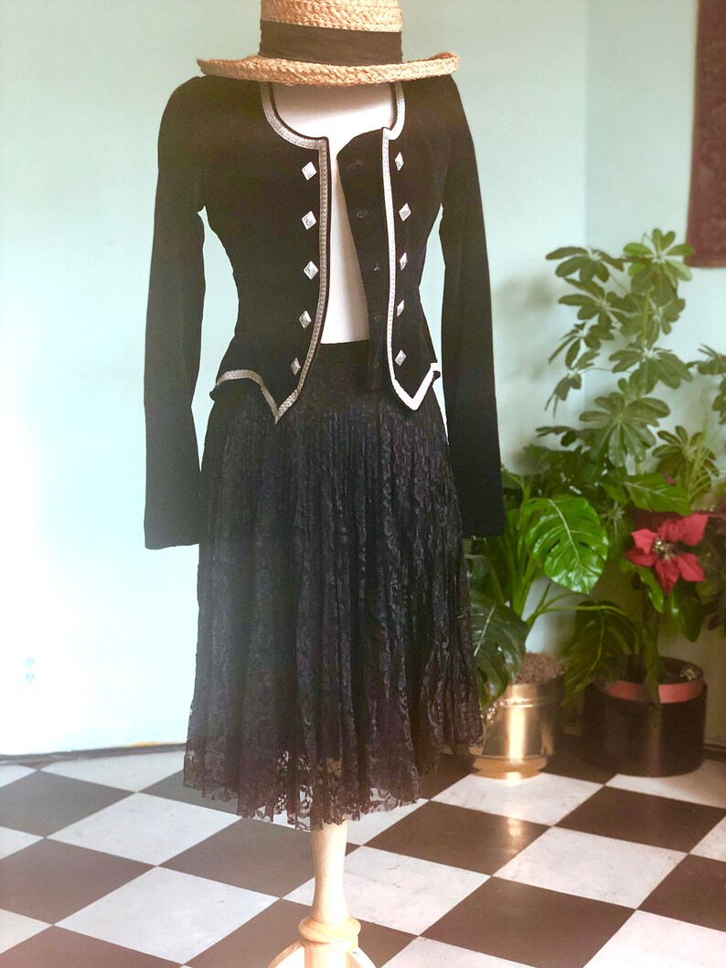 Velvet Princess Bolero 60s vintage mod black bolero glam