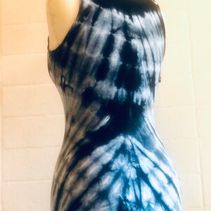 Indigo Tye Dye Maxi dress / Soprano / asymmetrical / glam image 6