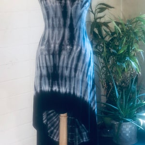 Indigo Tye Dye Maxi dress / Soprano / asymmetrical / glam image 3