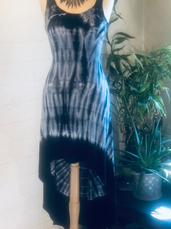 Indigo Tye Dye Maxi dress / Soprano / asymmetrica… - image 3