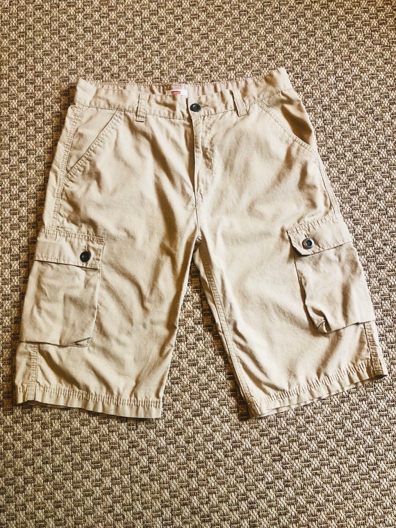 80s Levi Cargo Shorts Cotton Bermudas / Brass Buttons - Etsy