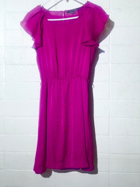 Angel Sleeve Mini Dress silky magenta / blouson / 