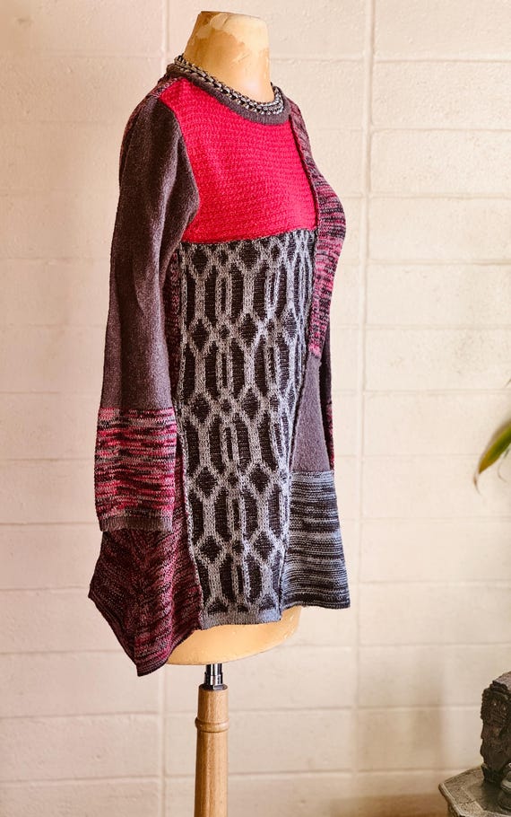 Colorblock Knit CottonTunic / loose fitting / var… - image 8